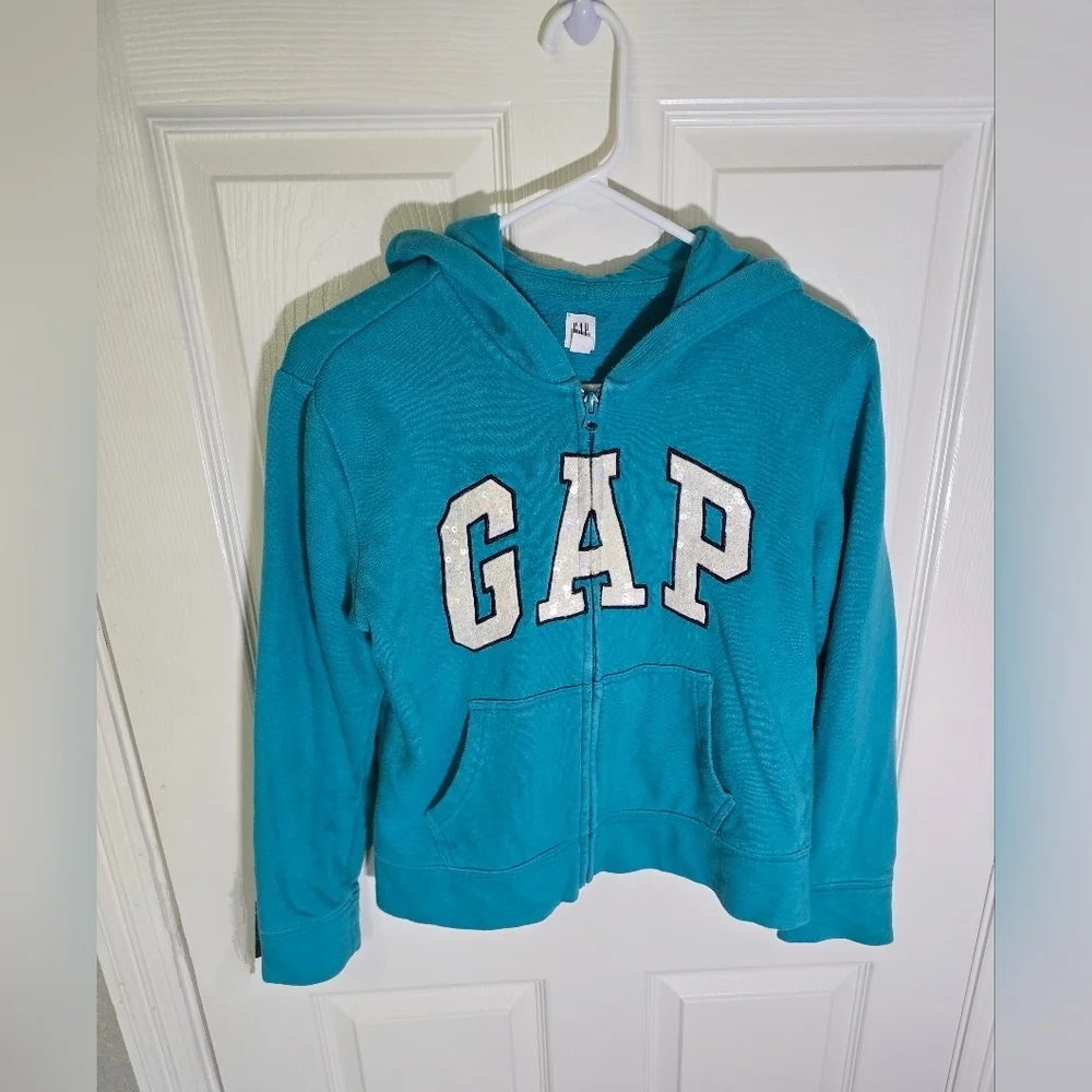 Gap Kids Full Zip Logo Blue Hoodie XXL